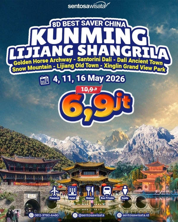 paket tour china yunan kuming shangrila