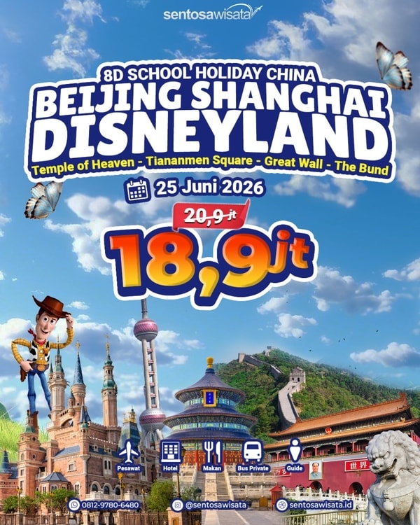 tour china disneyland libur sekolah
