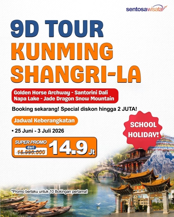 paket tour china kunming shangrila