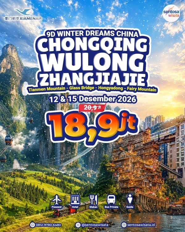 tour china chongqing zhangjiajie desember