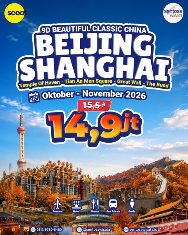 paket tour beijing shanghai 2026