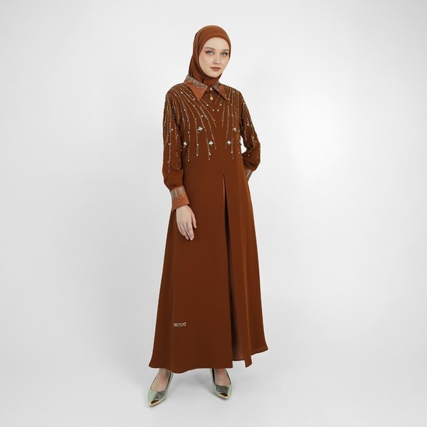 HIKMAT A3828 - Glimmer Drip Abaya
