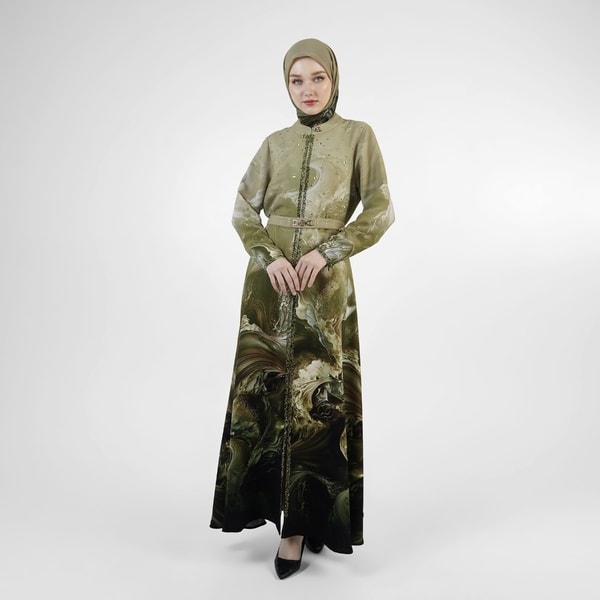 HIKMAT A1367 - Pelagic Aura Abaya