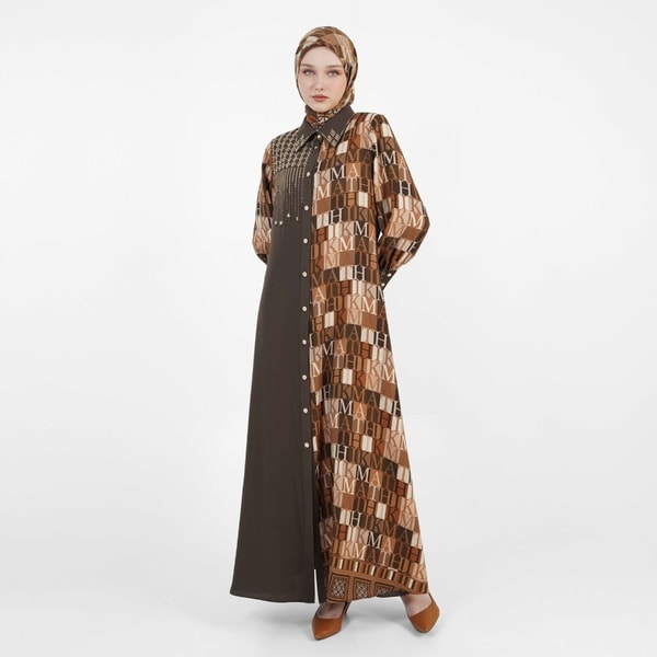 HIKMAT A1377 - Letter Mosaic Abaya