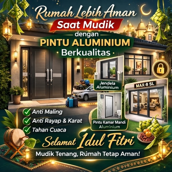 Rumah Lebih Aman Saat Mudik dengan Pintu Aluminium Berkualitas