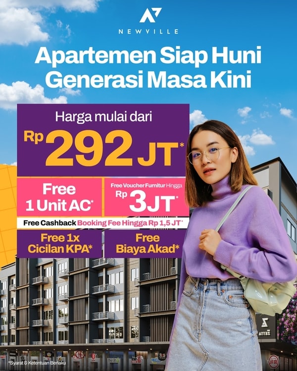 Newville Lippo Cikarang - Apartemen Pusat Kota Lippo Cikarang Hanya 1,6Jutaaan Perbulan