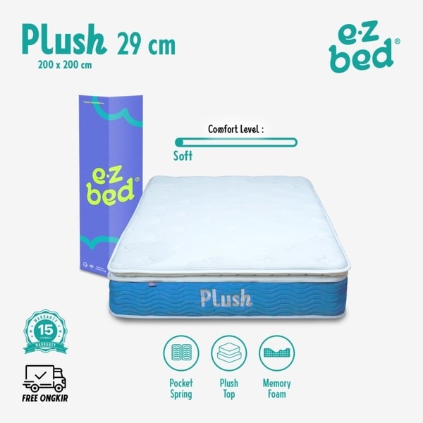 Kasur box EZ Bed Mattress Plush tebal 29 cm Original