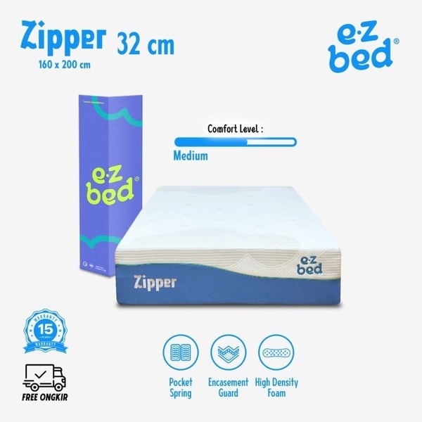 Kasur box EZ Bed Mattress Zipper tebal 32 cm Original