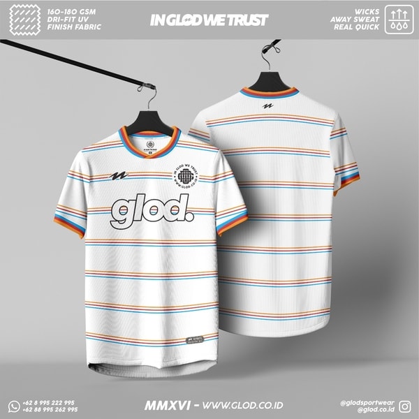 jersey futsal sepakbola custom printing GLOD warna putih