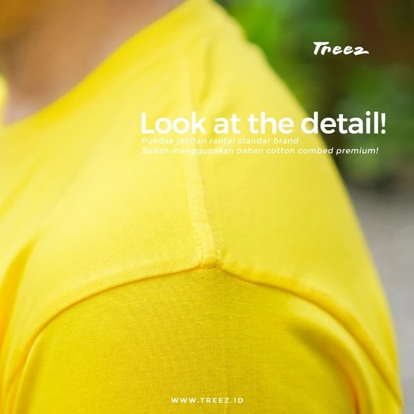Kaos Polos Combed Premium by Treez - Kuning Kenari