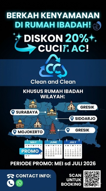 Hadirkan Kesejukan dalam Beribadah: Diskon 20% Cuci AC Khusus Rumah Ibadah