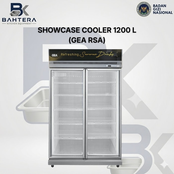 showcase cooler 1200 liter, showcase cooler gea rsa, showcase chiller 1200l, lemari pendingin komersial, showcase pendingin kaca, showcase 2 pintu kaca, showcase minuman, showcase makanan, showcase untuk mbg, lemari pendingin restoran, showcase katering, showcase sekolah, showcase kantin, showcase supermarket, showcase kulkas komersial, gea showcase cooler, kitchen equipment mbg, peralatan dapur komersial, lemari pendingin industri, bahtera kitchen equipment