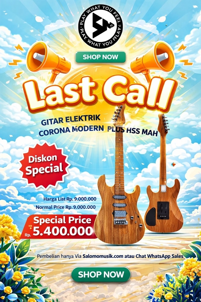 LAST CALL! Gitar Elektrik Corona Modern Plus HSS MAH Harga Spesial!