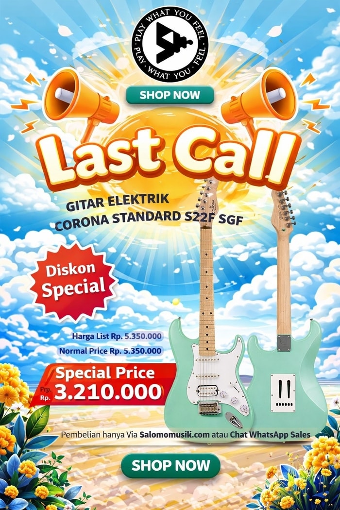 LAST CALL! Gitar Elektrik Corona Standard S22F SGF Harga Spesial!