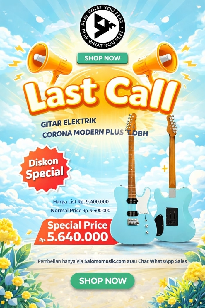 LAST CALL! Gitar Elektrik Corona Modern Plus T DBH Harga Spesial!