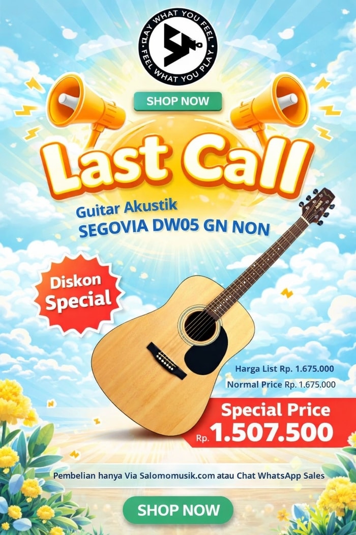 LAST CALL! Gitar Akustik Segovia DW05 GN Non Preamp Harga Spesial!