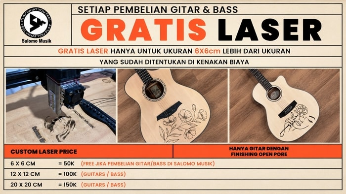Beli Gitar & Bass, Dapet Laser Engraving Gratis?