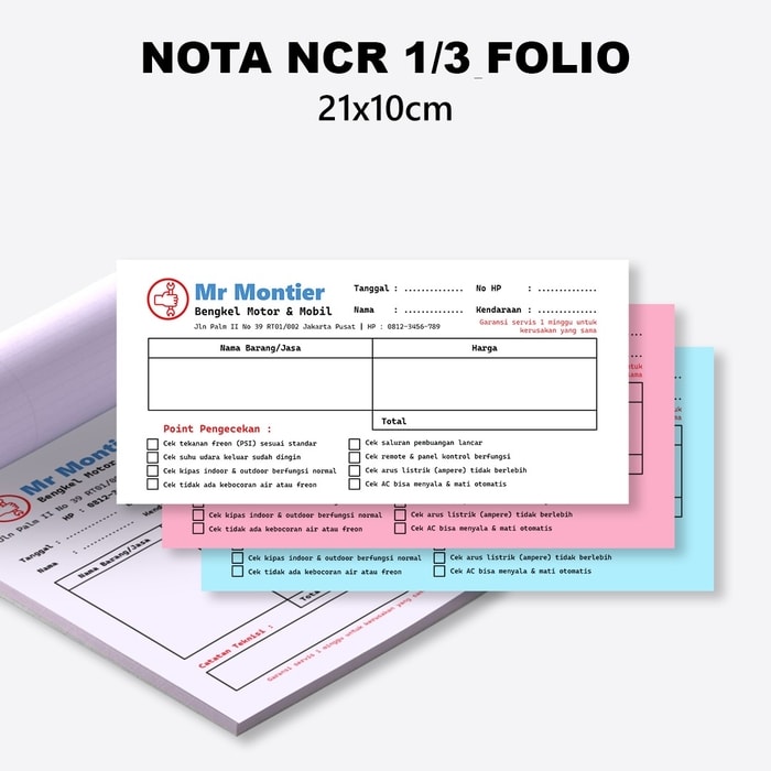 nota ncr 1/3 folio