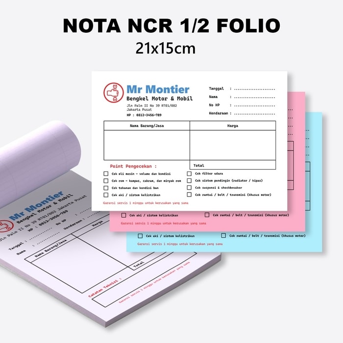 nota ncr 1/2 folio