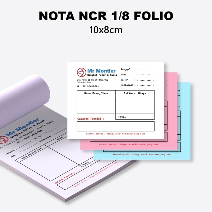 nota ncr 1/8 folio