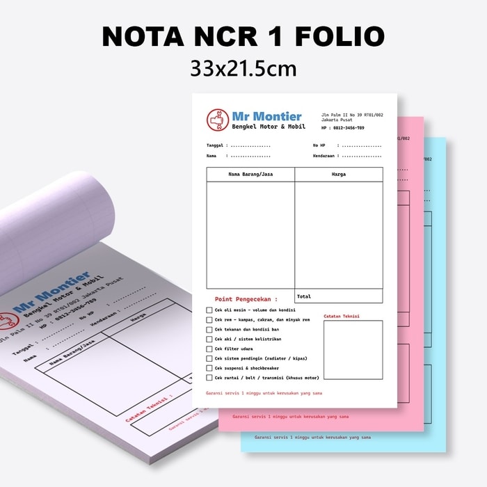 nota ncr 1/2 folio