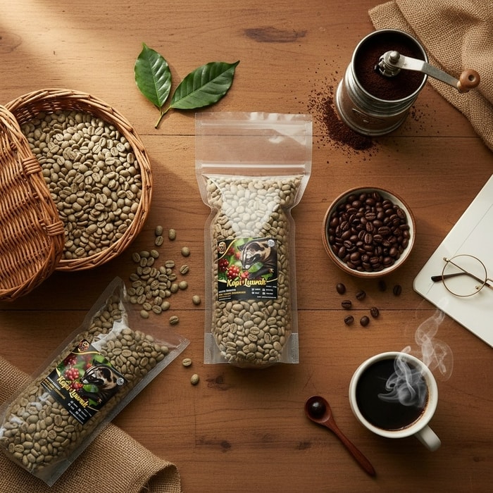 Luwak Coffee from Indonesia: Green Bean and Roasted Coffee from Sumedang