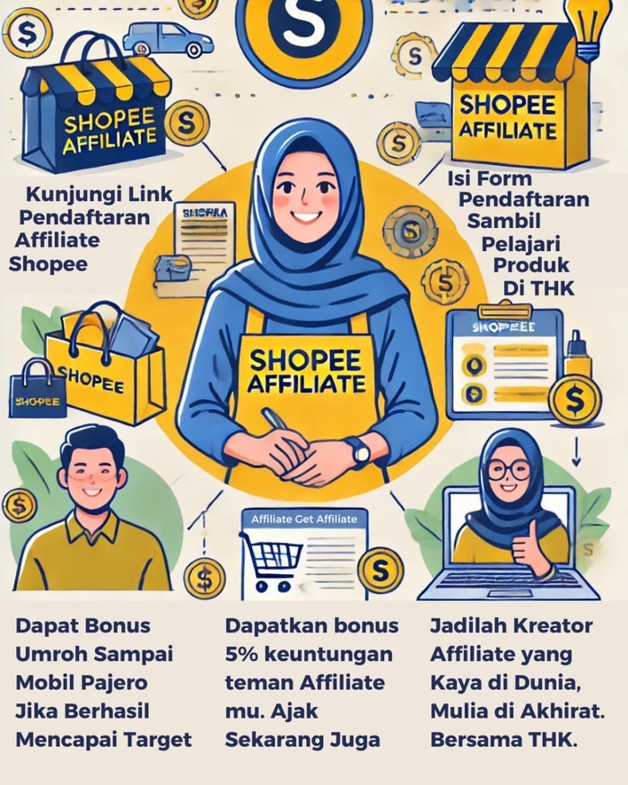 Cara Daftar Shopee Affiliate: Tips Dapatkan 15 Juta Pertama Kamu Dari Affiliate Produk TOKO HUSNUL KHATIMAH
