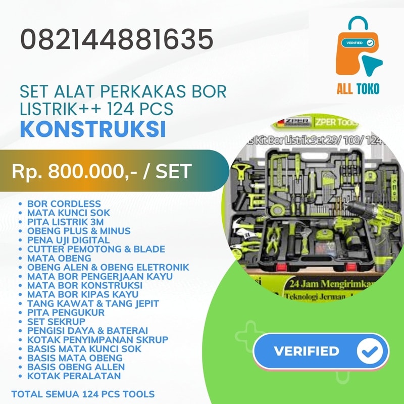 set alat perkakas, set perkakas, alat perkakas, perkakas konstruksi, alat konstruksi, set alat bengkel, alat bengkel, toolkit, tool set, set bor listrik, bor listrik, bor cordless, alat tukang, set alat perkakas 124 pcs, set perkakas lengkap, alat perkakas komplit, bor cordless set, set bor listrik 124 pcs, mata bor set, obeng set lengkap, tang set, pita ukur, alat ukur konstruksi, kotak alat perkakas, teknologi jerman perkakas, pengiriman 24 jam perkakas, harga set alat perkakas, beli set alat perkakas, jual set alat perkakas, toko set alat perkakas, supplier set alat perkakas, distributor set alat perkakas, pesan set alat perkakas, set alat perkakas murah, alat perkakas murah, set perkakas terbaik, alat perkakas terpercaya, set alat perkakas 800 ribu, set alat perkakas konstruksi, ALL TOKO Indonesia set alat perkakas, PT All Jaringan Solusi alat perkakas, 082144881635 set alat perkakas, tempat jual set alat perkakas, toko peralatan konstruksi, supplier alat teknik konstruksi, beli set alat perkakas di Jakarta, harga set alat perkakas di Surabaya, jual set alat perkakas di Bandung, toko set alat perkakas di Semarang, supplier set alat perkakas di Yogyakarta, distributor set alat perkakas di Malang, pesan set alat perkakas di Depok, beli set perkakas murah di Tangerang, harga set perkakas murah di Bekasi, jual set perkakas murah di Bogor, toko set perkakas murah di Cirebon, supplier set perkakas murah di Solo, distributor set perkakas murah di Denpasar, beli alat konstruksi lengkap di Jakarta Pusat, harga alat konstruksi lengkap di Surabaya Timur, jual alat konstruksi lengkap di Bandung Kota, toko alat konstruksi lengkap di Semarang Kota, supplier alat konstruksi lengkap di Yogyakarta Kota, distributor alat konstruksi lengkap di Malang Kota, pesan alat konstruksi lengkap di Depok, beli tool set 124 pcs di Tangerang Selatan, harga tool set 124 pcs di Bekasi Kota, jual tool set 124 pcs di Bogor Kabupaten, toko tool set 124 pcs di Cirebon Kabupaten, supplier tool set 124 pcs di Solo Raya, distributor tool set 124 pcs di Denpasar Selatan, beli set alat perkakas Jawa Barat, harga set alat perkakas Jawa Tengah, jual set alat perkakas Jawa Timur, toko set alat perkakas Banten, supplier set alat perkakas Bali, beli set bor listrik cordless di Jakarta, harga set bor listrik cordless di Surabaya, jual set bor listrik cordless di Bandung, toko set bor listrik cordless di Semarang, supplier set bor listrik cordless di Yogyakarta, distributor set bor listrik cordless di Malang, pesan set bor listrik cordless di Depok, beli set alat tukang murah di Surabaya, harga set alat bengkel terbaik di Bandung, jual tool set teknologi jerman di Jakarta, toko set alat perkakas 800 ribu di Semarang, supplier set alat perkakas pengiriman 24 jam di Yogyakarta, distributor set perkakas lengkap murah di Malang, pesan set alat konstruksi terpercaya di Depok, beli set mata bor kayu di Tangerang, harga set mata bor konstruksi di Bekasi, jual obeng set lengkap di Bogor, toko tang set di Cirebon, supplier pita ukur digital di Solo, distributor pena uji digital di Denpasar, beli kotak alat perkakas lengkap di Jakarta, harga kotak alat perkakas lengkap di Surabaya, jual kotak alat perkakas lengkap di Bandung, toko kotak alat perkakas lengkap di Semarang, supplier kotak alat perkakas lengkap di Yogyakarta, distributor kotak alat perkakas lengkap di Malang, pesan kotak alat perkakas lengkap di Depok, beli set alat perkakas di Cimahi, harga set alat perkakas di Karawang, jual set alat perkakas di Purwakarta, toko set alat perkakas di Subang, supplier set alat perkakas di Sukabumi, distributor set alat perkakas di Cianjur, jual set alat perkakas di Indramayu, beli set alat perkakas di Majalengka, harga set alat perkakas di Kuningan, toko set alat perkakas di Tasikmalaya, supplier set alat perkakas di Ciamis, distributor set alat perkakas di Banjar, jual set alat perkakas di Pangandaran, beli set alat perkakas di Cilacap, harga set alat perkakas di Purwokerto, toko set alat perkakas di Kebumen, supplier set alat perkakas di Purworejo, distributor set alat perkakas di Temanggung, jual set alat perkakas di Wonosobo, beli set alat perkakas di Magelang, harga set alat perkakas di Salatiga, toko set alat perkakas di Kendal, supplier set alat perkakas di Demak, distributor set alat perkakas di Kudus, beli set alat perkakas di Jepara, harga set alat perkakas di Pati, jual set alat perkakas di Rembang, toko set alat perkakas di Blora, supplier set alat perkakas di Tuban, distributor set alat perkakas di Lamongan, jual set alat perkakas di Gresik, beli set alat perkakas di Sidoarjo, harga set alat perkakas di Mojokerto, toko set alat perkakas di Jombang, supplier set alat perkakas di Nganjuk, distributor set alat perkakas di Madiun, beli set alat perkakas di Ngawi, harga set alat perkakas di Magetan, jual set alat perkakas di Ponorogo, toko set alat perkakas di Pacitan, supplier set alat perkakas di Tulungagung, distributor set alat perkakas di Trenggalek, jual set alat perkakas di Lumajang, beli set alat perkakas di Jember, harga set alat perkakas di Banyuwangi, toko set alat perkakas di Situbondo, supplier set alat perkakas di Bondowoso, distributor set alat perkakas di Probolinggo, jual set alat perkakas di Pasuruan, beli set alat perkakas di Batu, harga set alat perkakas di Serang Kota, toko set alat perkakas di Cilegon, supplier set alat perkakas di Kabupaten Serang, distributor set alat perkakas di Lebak, beli set alat perkakas di Pandeglang, harga set alat perkakas di Badung, jual set alat perkakas di Gianyar, toko set alat perkakas di Tabanan, supplier set alat perkakas di Klungkung, distributor set alat perkakas di Bangli, beli set alat perkakas di Karangasem, harga set alat perkakas di Buleleng, jual set alat perkakas di Jembrana, toko alat pertukangan lengkap, supplier alat bengkel murah, distributor tool set terbaik, jual set alat rumah tangga lengkap, beli set perkakas DIY murah, harga set alat konstruksi murah, jual tool set siap pakai, beli set alat perkakas profesional, supplier tool kit konstruksi, vendor set alat bor listrik, pesan set perkakas 124 pcs, ALL TOKO Indonesia alat tukang, PT All Jaringan Solusi jual alat perkakas, 082144881635 set alat perkakas, toko alat teknik terdekat