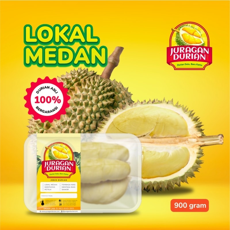 Paket 3 box durian lokal Medan total 1.5 kg dari Juragan Durian
