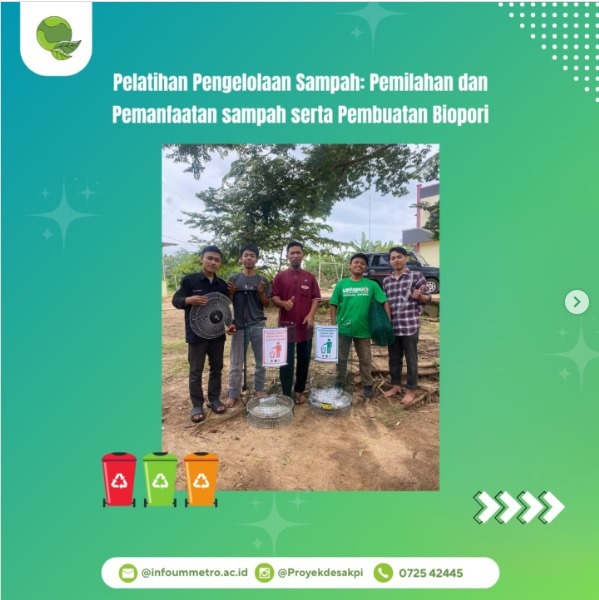 Pentingnya Kelola Sampah: Pelatihan Biopori Bersama KPI UM Metro di Ponpes Imadul Bilad
