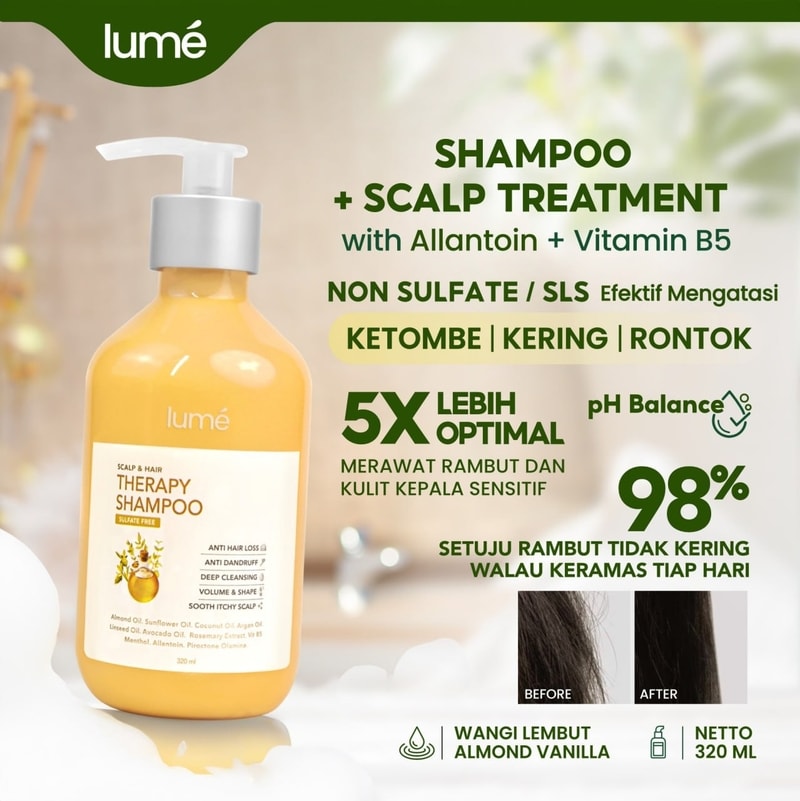 Lume Scalp Hair Shampoo Anti Rontok Ketombe Kering