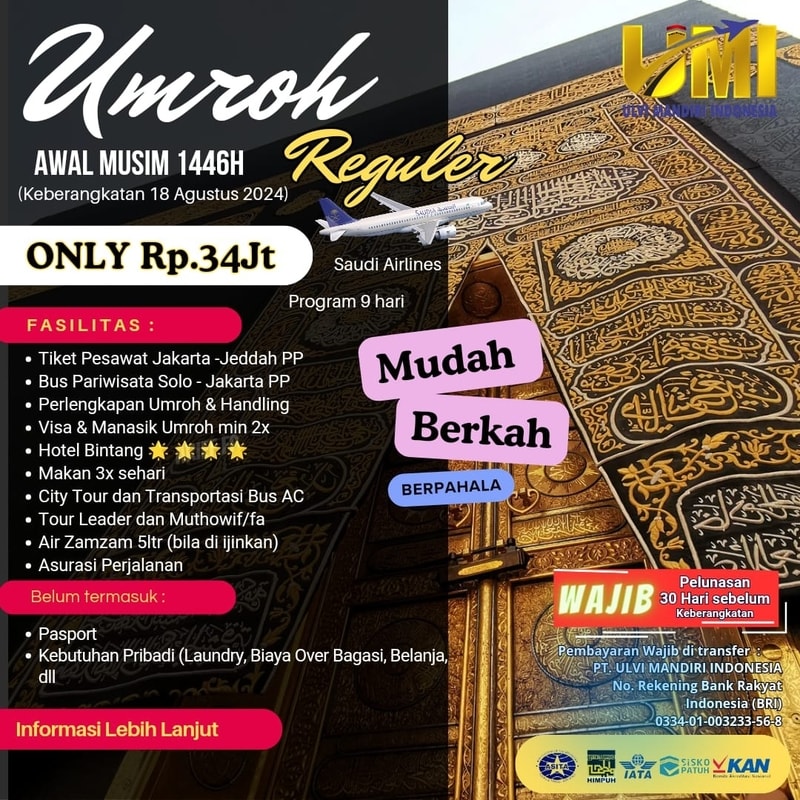 Umroh Reguler Awal Musim 1446H