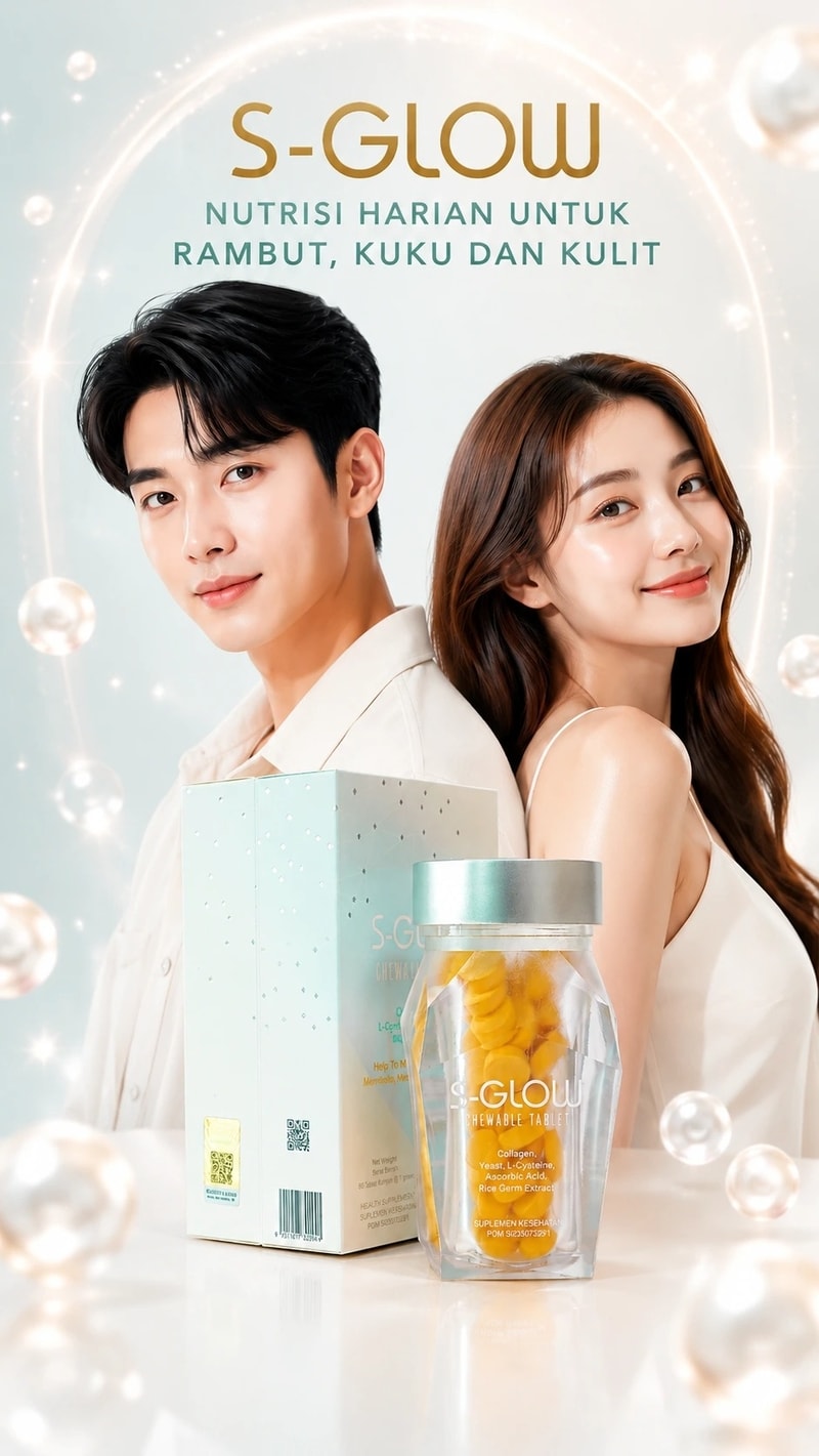 S-GLOW  NUTRISI HARIAN UNTUK RAMBUT, KUKU DAN KULIT