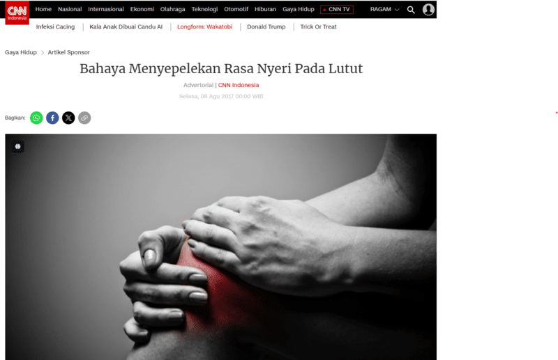 bahaya rasa nyeri pada lutut