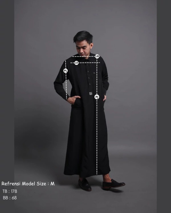 Sizechart Tuxedo Thobe Slimfit Obaid