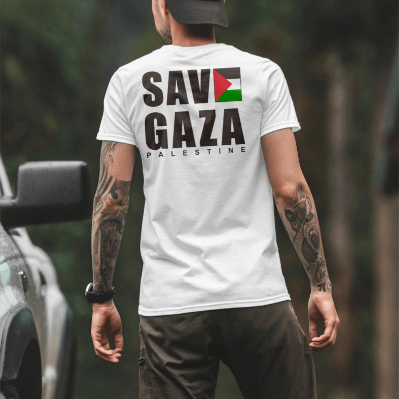 Kaos putih tampak belakang