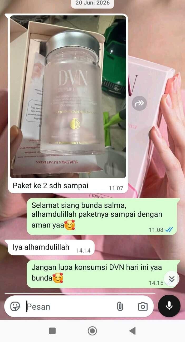 Konfirmasi repeat order pelanggan D.V.N, paket kedua sudah sampai