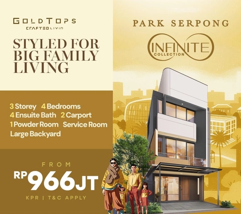 Gold tops 3 Lantai 4 Kamar Tidur Besar