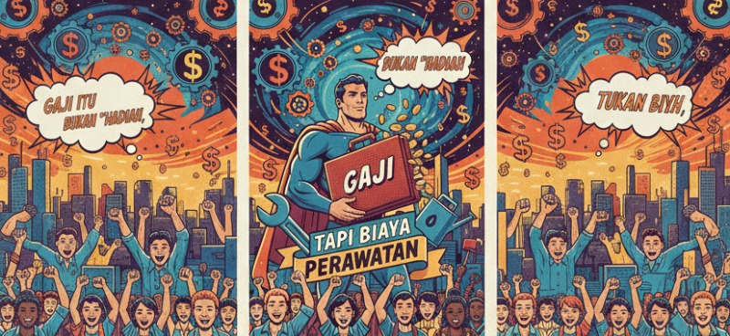 Ilustrasi Gaji itu bukan hadiah (Gemini)