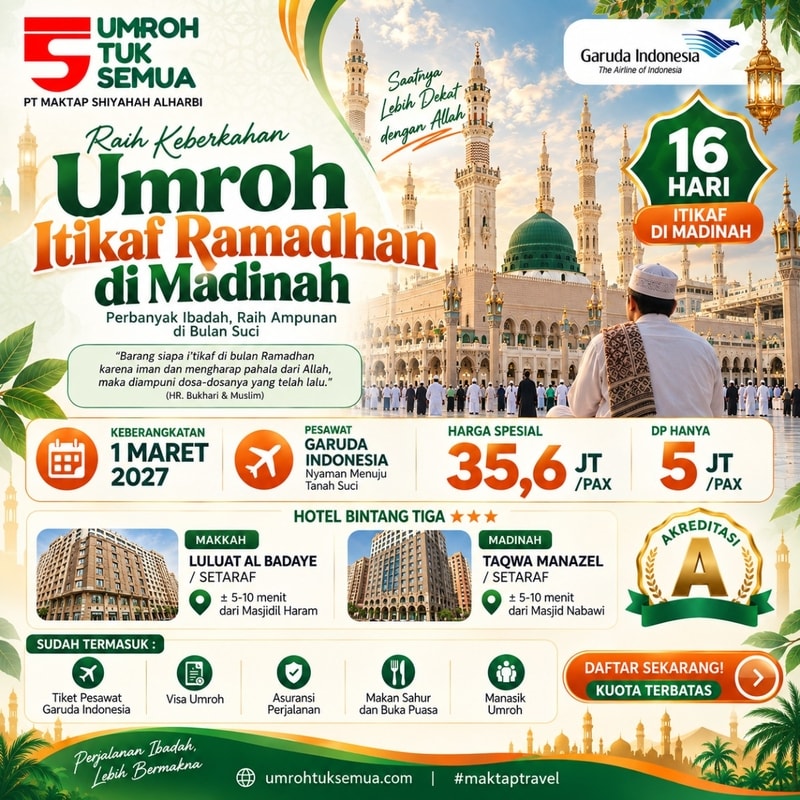 umroh itikaf ramadhan di madinah 2027
