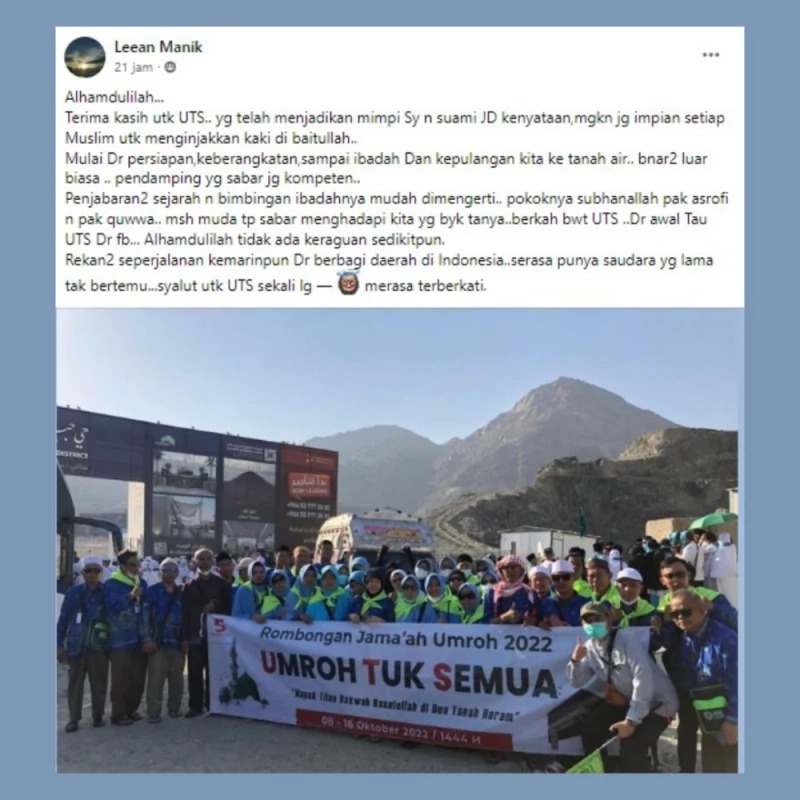 testimoni jamaah UTS Maktap Travel