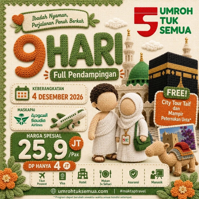 umroh dengan sudia air desember 2026