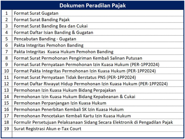 Dokumen Peradilan Pajak