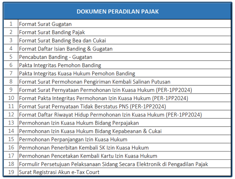 Dokumen Peradilan Pajak