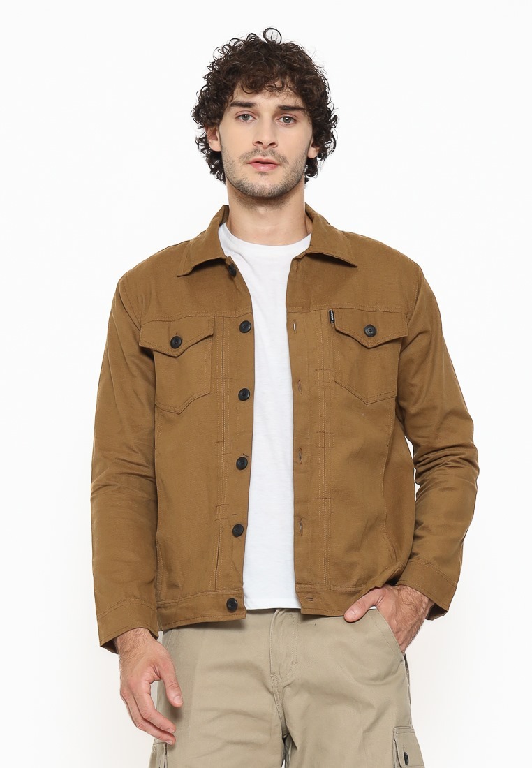 jaket jeans coklat