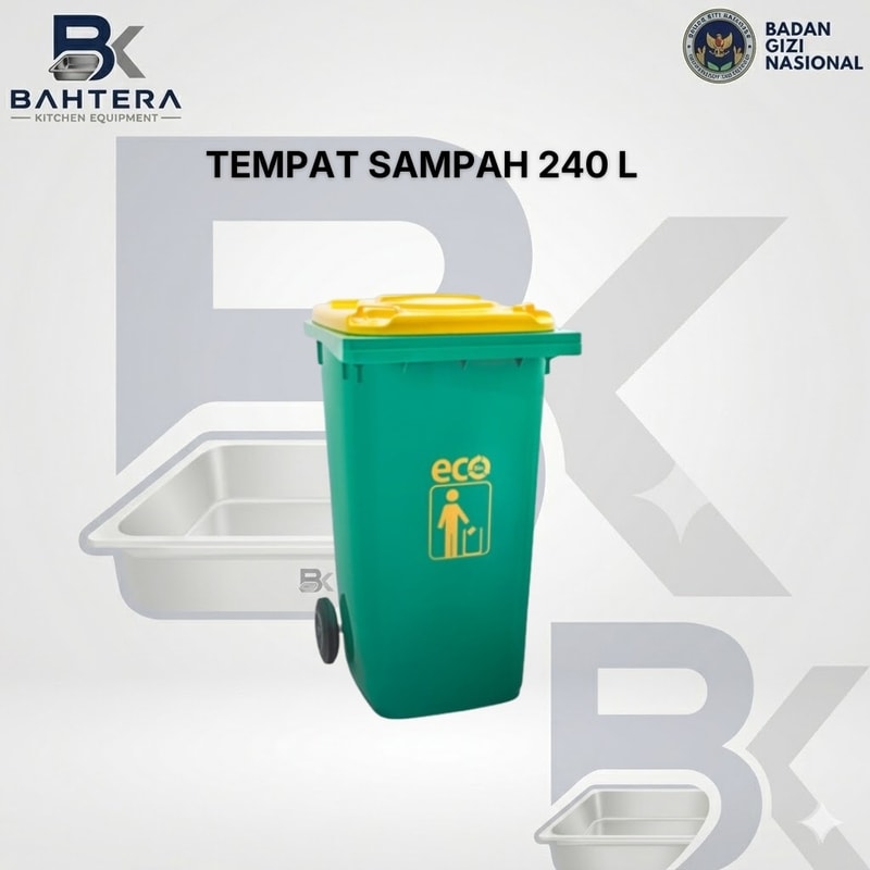 tempat sampah 240 liter, tempat sampah 240L, tempat sampah besar, tempat sampah roda, tempat sampah plastik industri, tempat sampah dapur MBG, tempat sampah makan bergizi gratis, tempat sampah restoran, tempat sampah katering, tempat sampah komersial, tempat sampah sekolah, tempat sampah rumah sakit, tempat sampah outdoor, tempat sampah heavy duty, tempat sampah kapasitas besar, tempat sampah hijau 240 liter, supplier tempat sampah, distributor tempat sampah, perlengkapan dapur MBG, kitchen equipment Indonesia