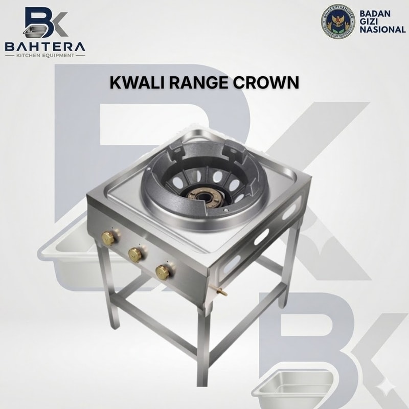 kwali range crown, kompor crown burner, kompor mbg, kompor sppg, kwali range industri, kompor stainless steel, kompor catering, peralatan dapur mbg, kompor dapur sekolah, kompor gas industri, crown burner komersial, kompor heavy duty, kitchen equipment mbg, kompor produksi makanan massal, kompor profesional