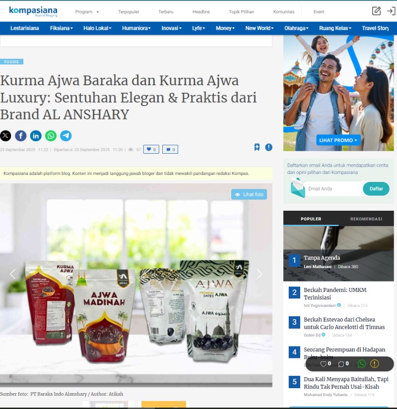 Kurma Ajwa Baraka dan Kurma Ajwa Luxury: Sentuhan Elegan & Praktis dari Brand AL ANSHARY   -Kompasiana.com