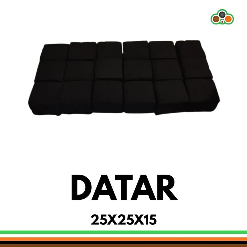 Briket tempurung kelapa pipih ukuran 25x25x15