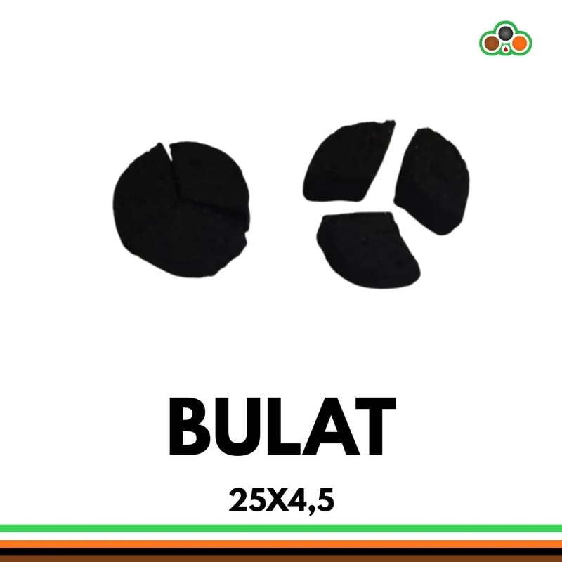Briket tempurung kelapa bulat ukuran 25x4,5